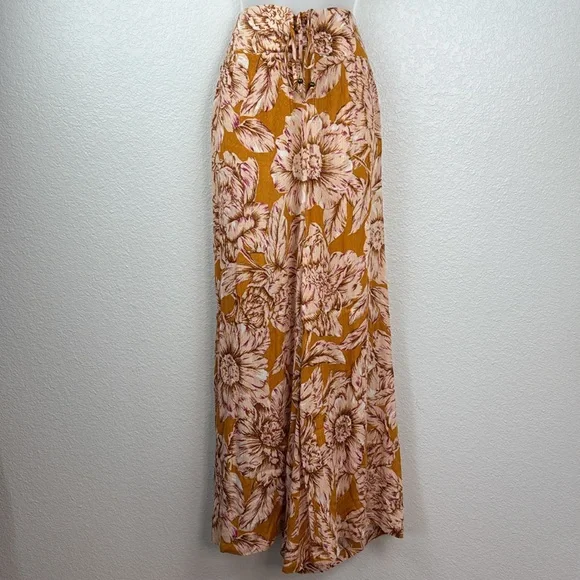 Band Of The Free ARIZONA GOLD FLORAL WIDE LEG PANTS Size Large NWT - Picture 3 of 11